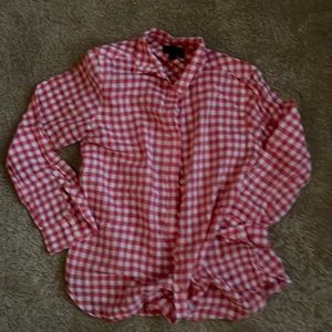 J Crew Checkered Plaid Shirt 4P